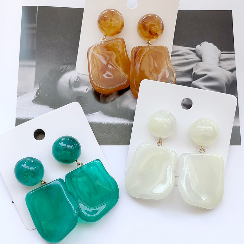 Metallic Texture Transparent Resin Earrings - Norellé