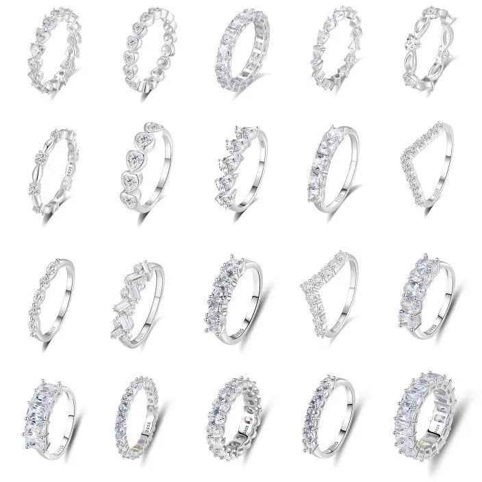 S925 Sterling Silver Zircon Row Diamond Ring - Norellé