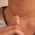 Rectangular 12month Birthday Stone Pendant Colorful Zircon Clavicle Chain - Norellé