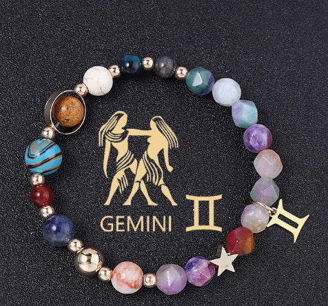 Twelve Constellation Constellation Bracelet Natural Stone Cut Color - Norellé