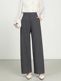 Cotton And Linen High Waist Suit Straight Wide-leg Pants - Norellé