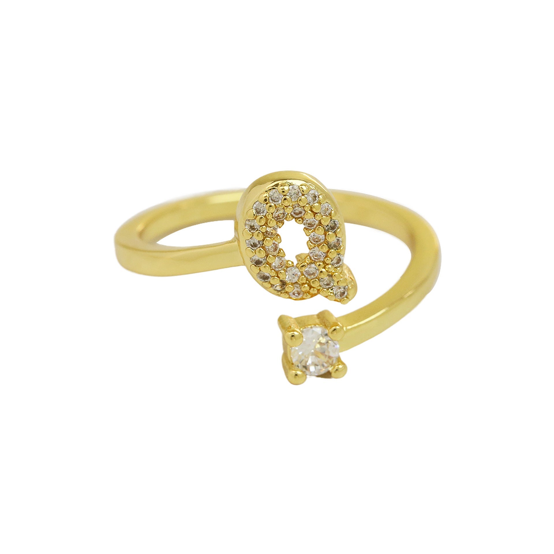 Cute 26 English Letters Open Adjustable Personality Ring - Norellé