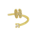 Cute 26 English Letters Open Adjustable Personality Ring - Norellé