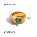 Non-fading Square Diamond Vertical Pattern Ring Retro Rib - Norellé