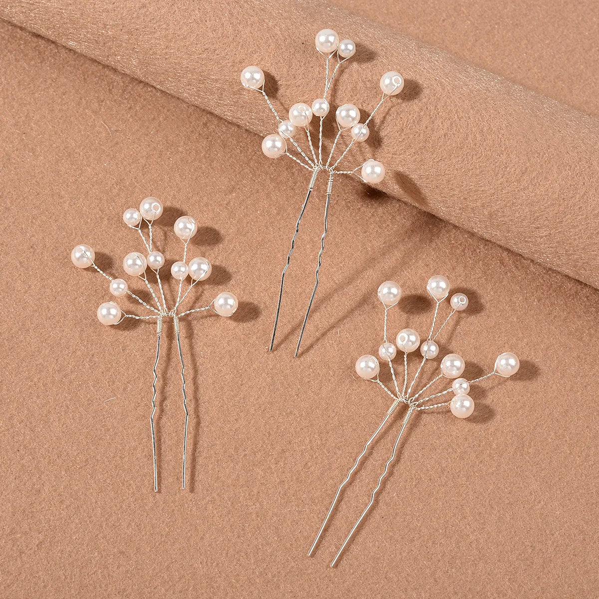 3Pcs Bridal Tiaras U-shaped Hairpin - Style 21
