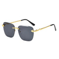 3pcs Rimless Metal Rectangle Frame Sunglasses Women