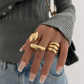 3pcs/set Metal Rings For Women - 5044 gold