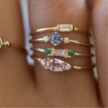 4-piece Ring Set Simple Inlaid - 4 PCs Rings / 10 Yards - electronic accessories
