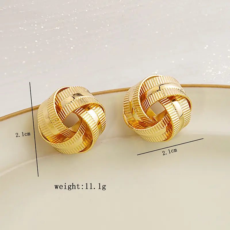 Silver Needle Retro Hoop Earrings