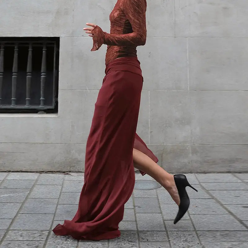 Women’s Mesh One-piece Dress Solid Color