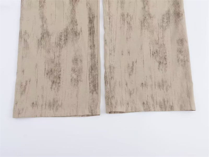 V-neck Buttons Decorative Lace-up Sleeveless Waistcoat Vest Wide-leg Casual Pants Suit