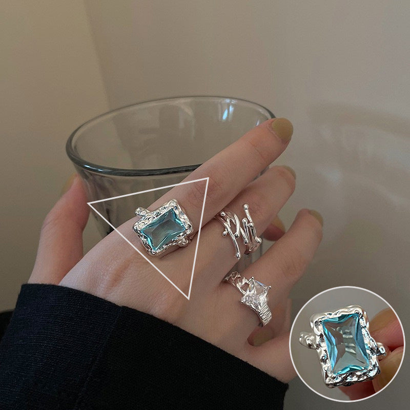 Shiny Geometric Ring Female Fashion Temperament Multi-layer Line Open Ring I - Norellé