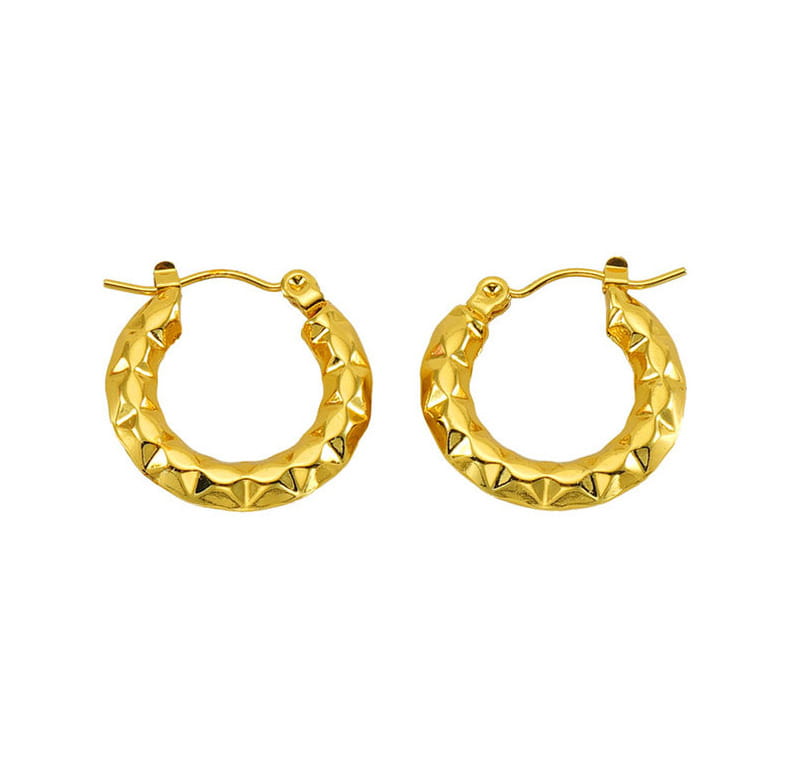 Titanium Steel Round Twist Stud Earrings