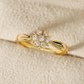 Flower Rhinestone-embedded Personalized Niche Design Shank Ring - Norellé