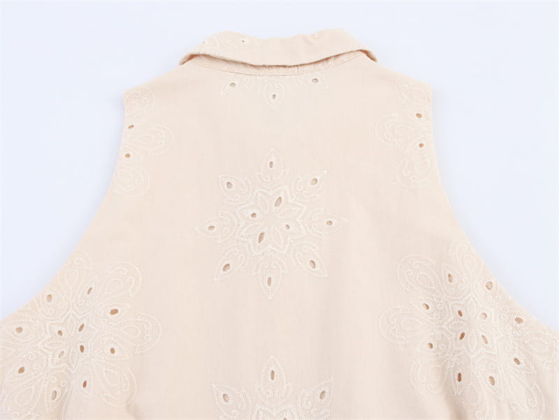 Hollow Embroidery Sleeveless Dress