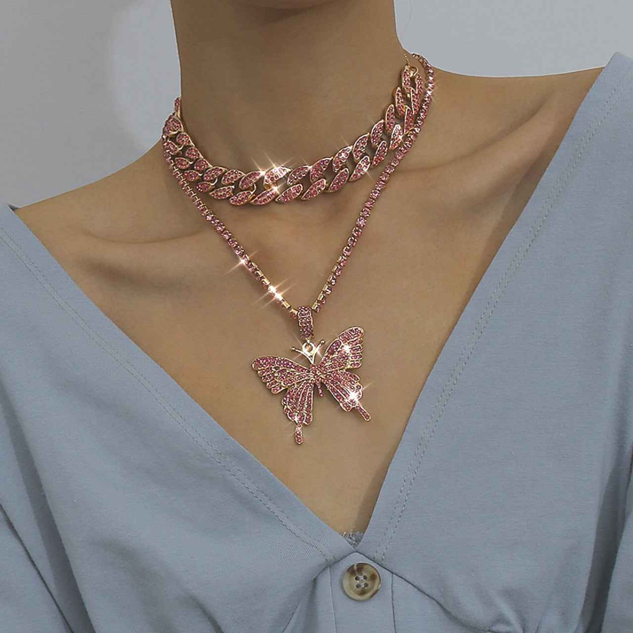 Necklace with diamond butterfly necklace - Norellé