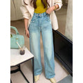 Wide-leg Loose Drape Mopping Pants High Waist Women's Straight Denim Trousers - Norellé