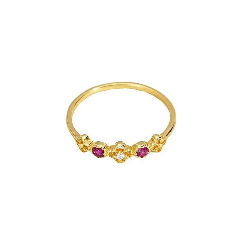 Mid-ancient Fashion Flower Ring Female S925 Sterling Silver Retro - Norellé