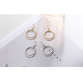 Metal Double-layer Geometric Small Circle - Norellé