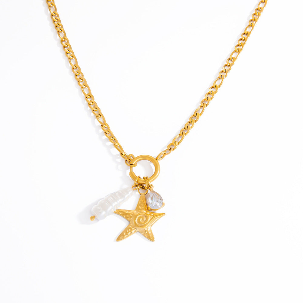 Double-layer Twin Titanium Steel Pendant 18K Gold Color-preserving Clavicle Chain - Norellé