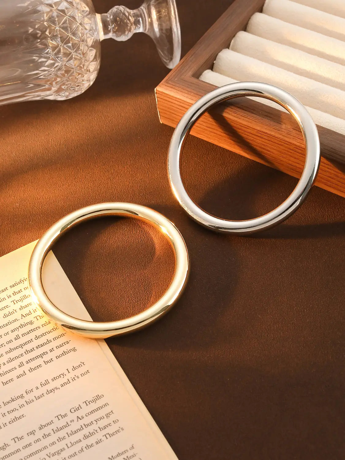 Electroplated CCB Simple Bracelet Cylindrical Three-dimensional For Women