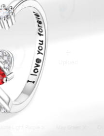 Heart-shaped Birthstone Women’s Ring Fashion