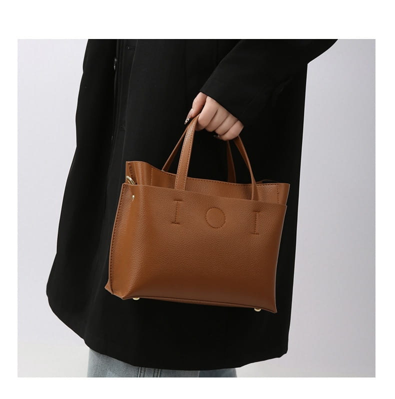 Tote Bag Large Capacity Multi-compartment Soft Surface Messenger