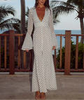 Elegant White Print Women's Dress - Norellé