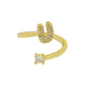 Cute 26 English Letters Open Adjustable Personality Ring - Norellé