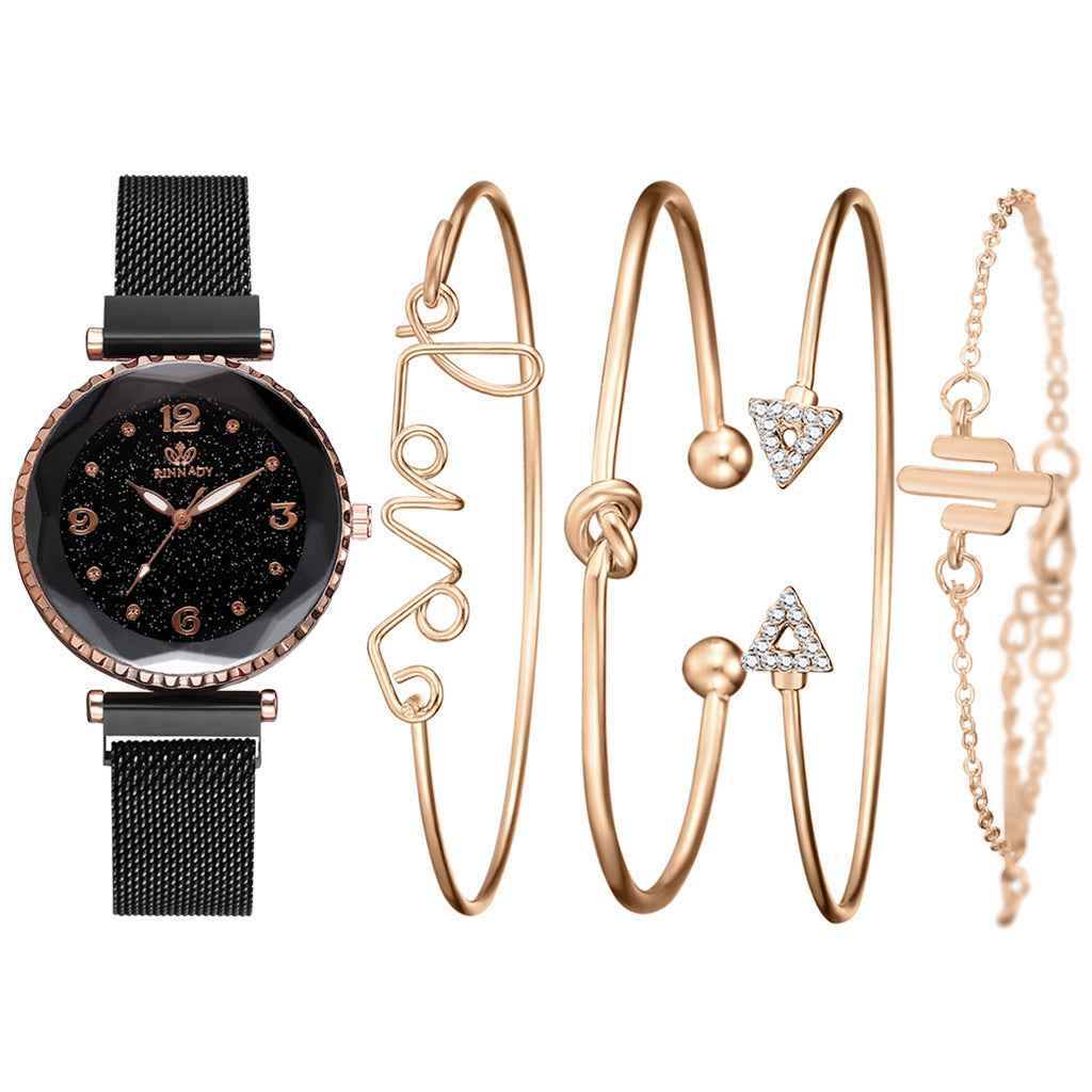 Women Watches Starry Sky Magnet Buckle Fashion Bracelet Wristwatch Roman Numeral Simple Clock Gift - Norellé