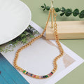 Design Color Zircon Copper Double Necklace - Norellé