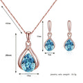 Green Red Drop Shape Necklace And Earrings Suite - Norellé