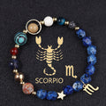 Twelve Constellations Bracelets Natural Stone Cut Surface Hemp Stone Eight Planets - Norellé