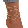 Simple Graceful Metal Chain Retro Creative Snake Chain Anklet Five-piece Set - Norellé