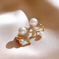 Silver Needle Fashion High-grade Diamond Enamel Earrings - Norellé