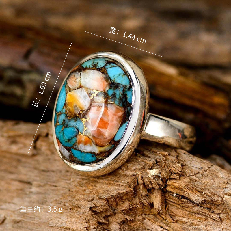 Oval Color Turquoise Ring Copper Niche - Norellé