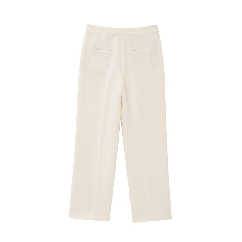 Thin Scarf Lapel Blazer Straight-leg Pants