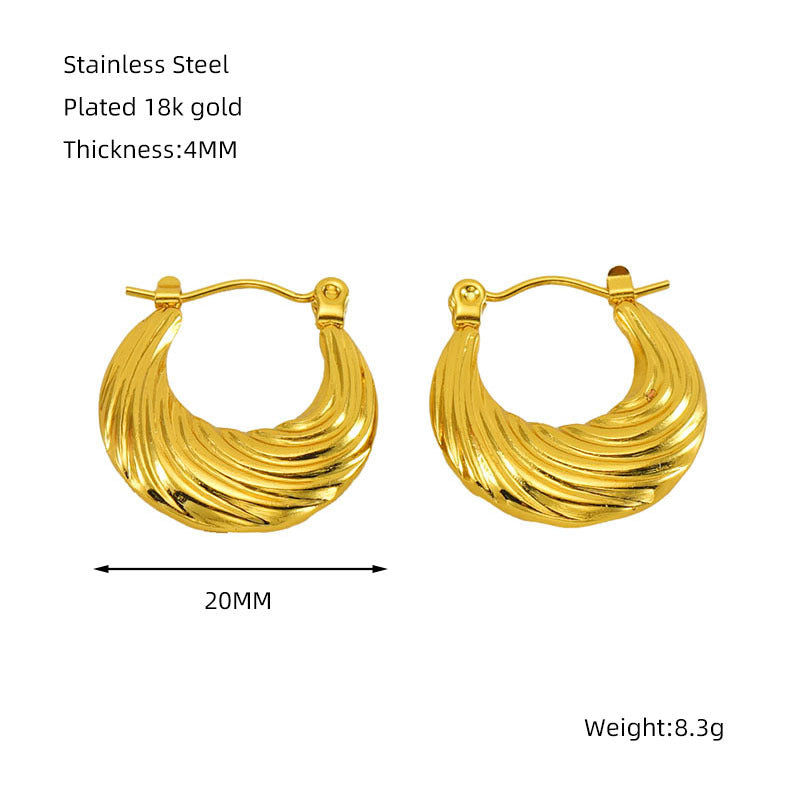 Titanium Steel Round Twist Stud Earrings High Sense - Norellé