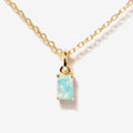 Rectangular 12month Birthday Stone Pendant Colorful Zircon Clavicle Chain - Norellé