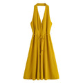 Summer Lace-up Hanging Collar Sleeveless Dress - Norellé