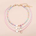 Girls Jewelry Oil Drop Butterfly Pendant Handmade Beaded Necklace Set - Norellé