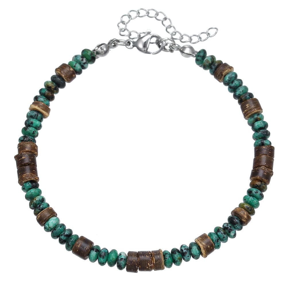 Simple Turquoise Wooden Bead Bracelet - Norellé