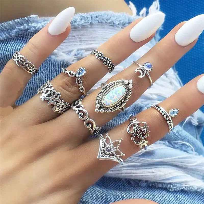 Women's Vintage Water Drop Diamond Ring Suit - Norellé