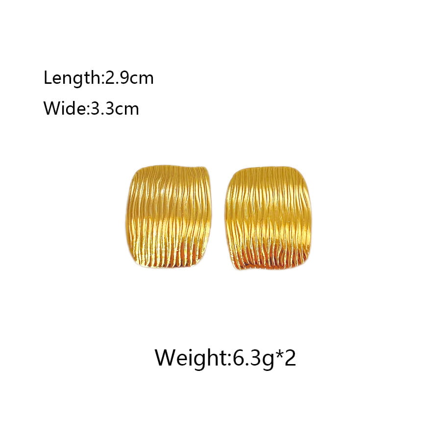 Square Striped Stainless Steel Earrings