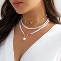 Retro Style Personality Pearl OT Buckle Necklace - Norellé