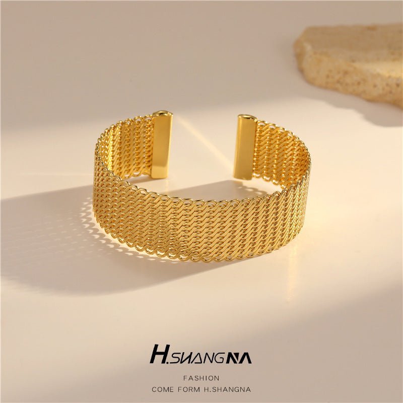 Simple And Light Luxury Temperament Ring Open-ended Bracelet - Norellé