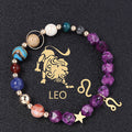 Twelve Constellations Bracelets Natural Stone Hemp Stone Cut Surface Eight Planets - Norellé