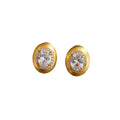 Silver Needle Micro Inlaid Zircon Brushed Geometric Ear Studs - Norellé