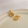 Fashion Geometry Pattern Stud Earrings Silver Needle Retro Hoop Earrings - Norellé