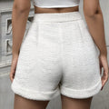 Ladies' Solid Color Linen Small Elegant And Fashionable Shorts - Norellé